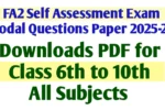 FA2 Self Assessment Exam Modal Question Paper 2025-26